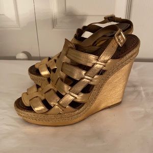 Christian Louboutin gold espadrilles